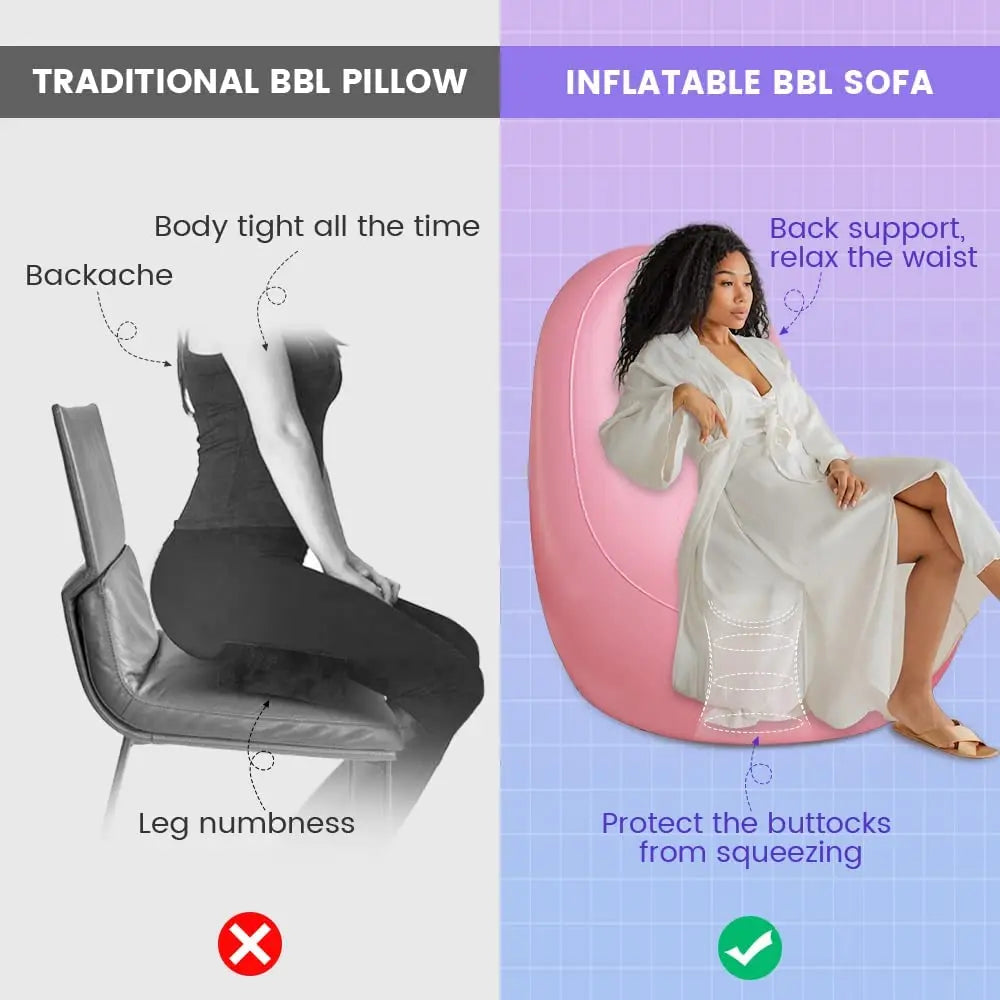 Inflatable BBL Chair Glow Up Chair for Lipo Surgery Brazilian Butt Lift Recovery Sitting Lounging Pregnancy Gentle Butt Recovery