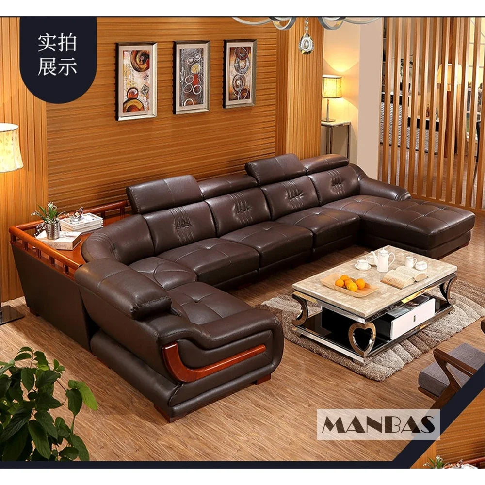 Linlamlim Premium Italian Genuine Leather Sofa Set Big Sectional Couch Living Room Sofas With Adjustable Headrest Home Furniture