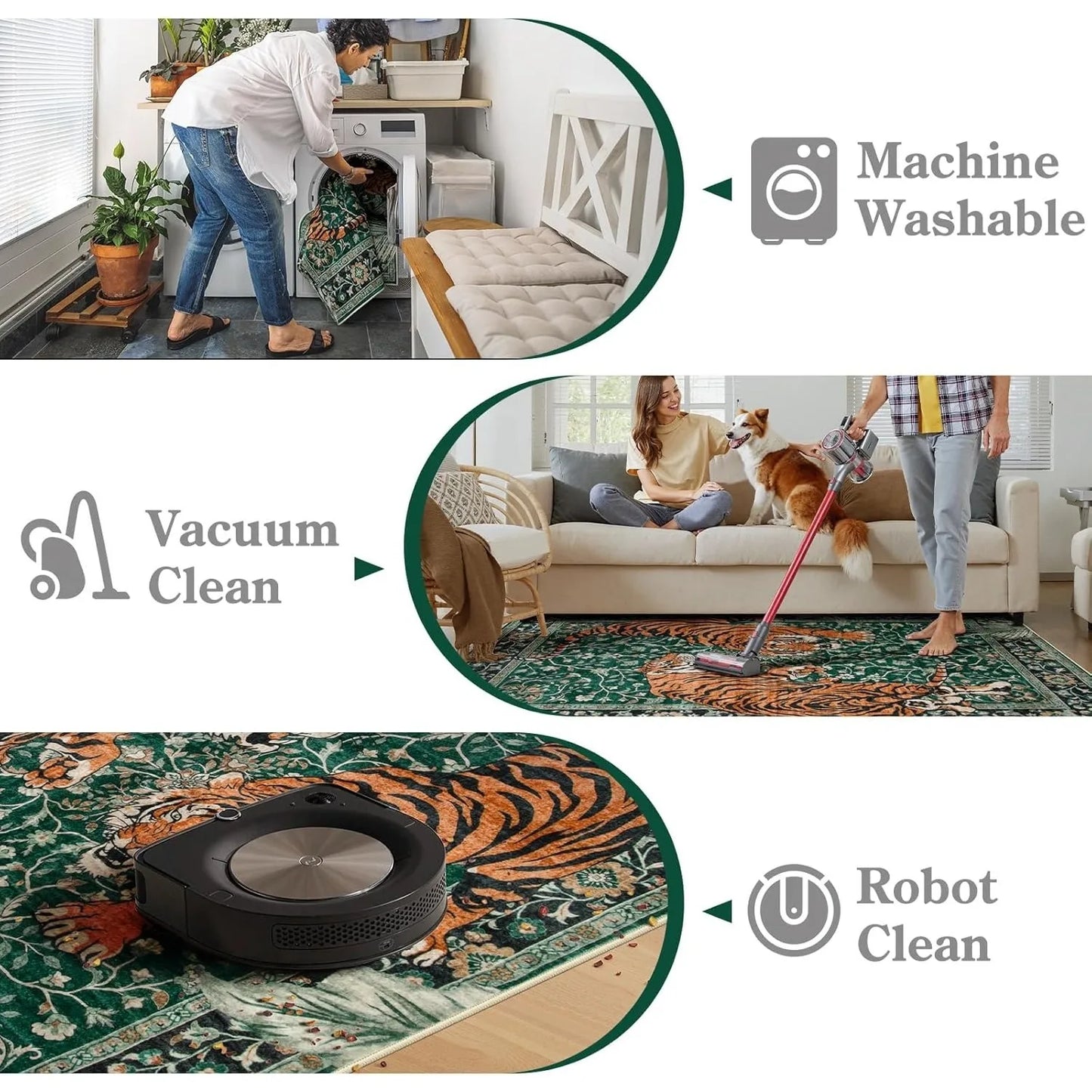 Rug for Living Room Carpet Jungle Tiger Home Decoration Large Area Bedroom Plush Floor Mat Machine Washable Coffee Table Rugs 러그