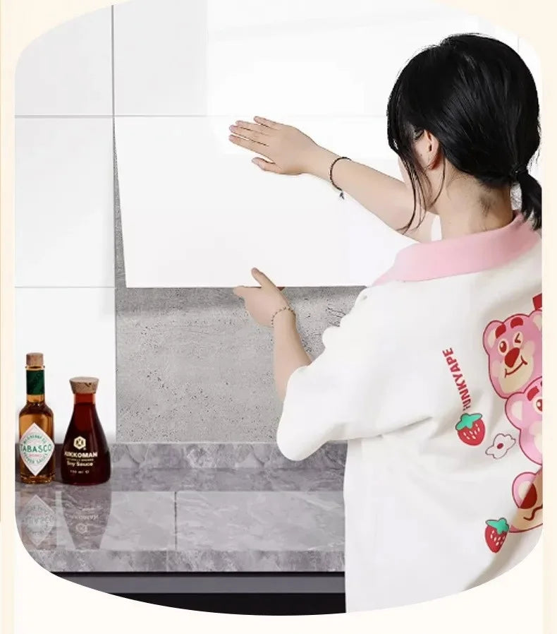 Background Decoration Glossy Anti-marble Texture Wall Stickers Moisture-proof Waterproof Self-adhesive Stickers PVC Foam Decals