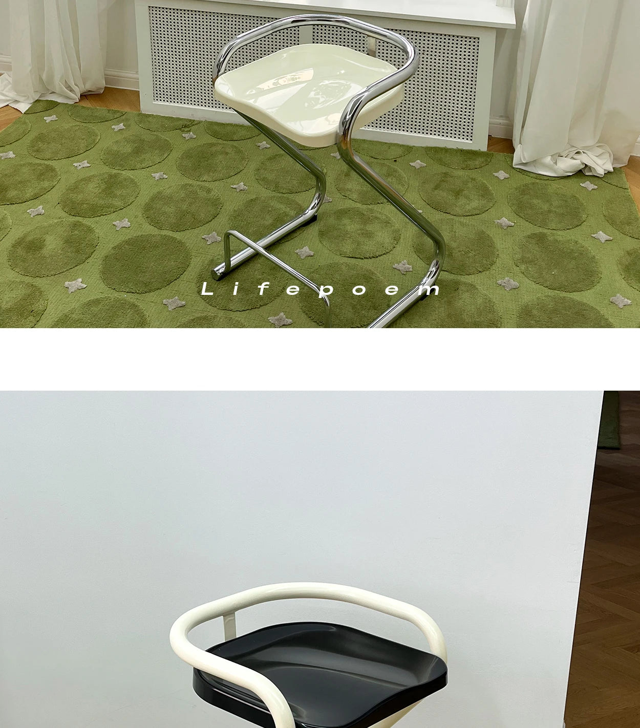 Medieval cream bar chair colorful macaron small apartment ins cafe high chair