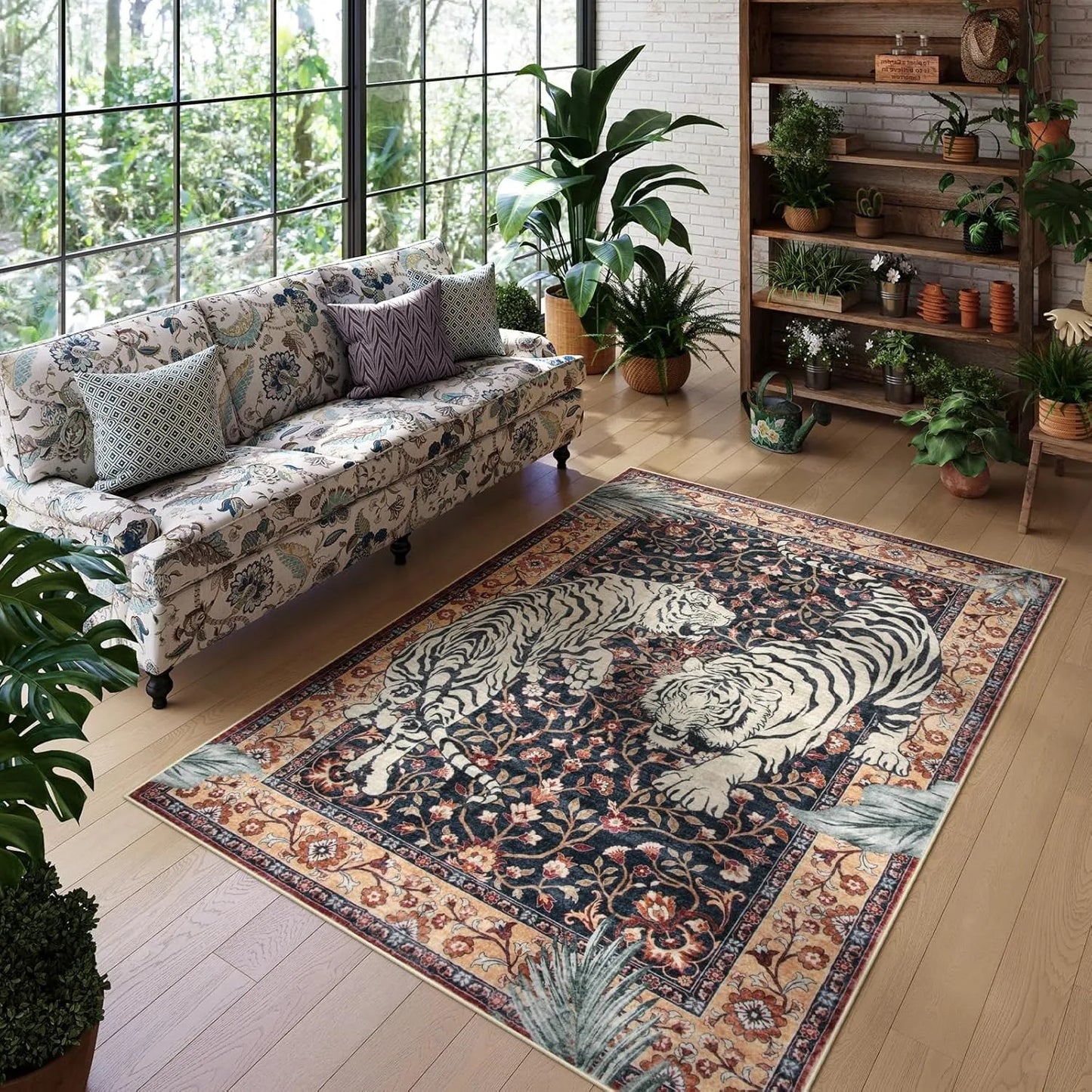 Rug for Living Room Carpet Jungle Tiger Home Decoration Large Area Bedroom Plush Floor Mat Machine Washable Coffee Table Rugs 러그