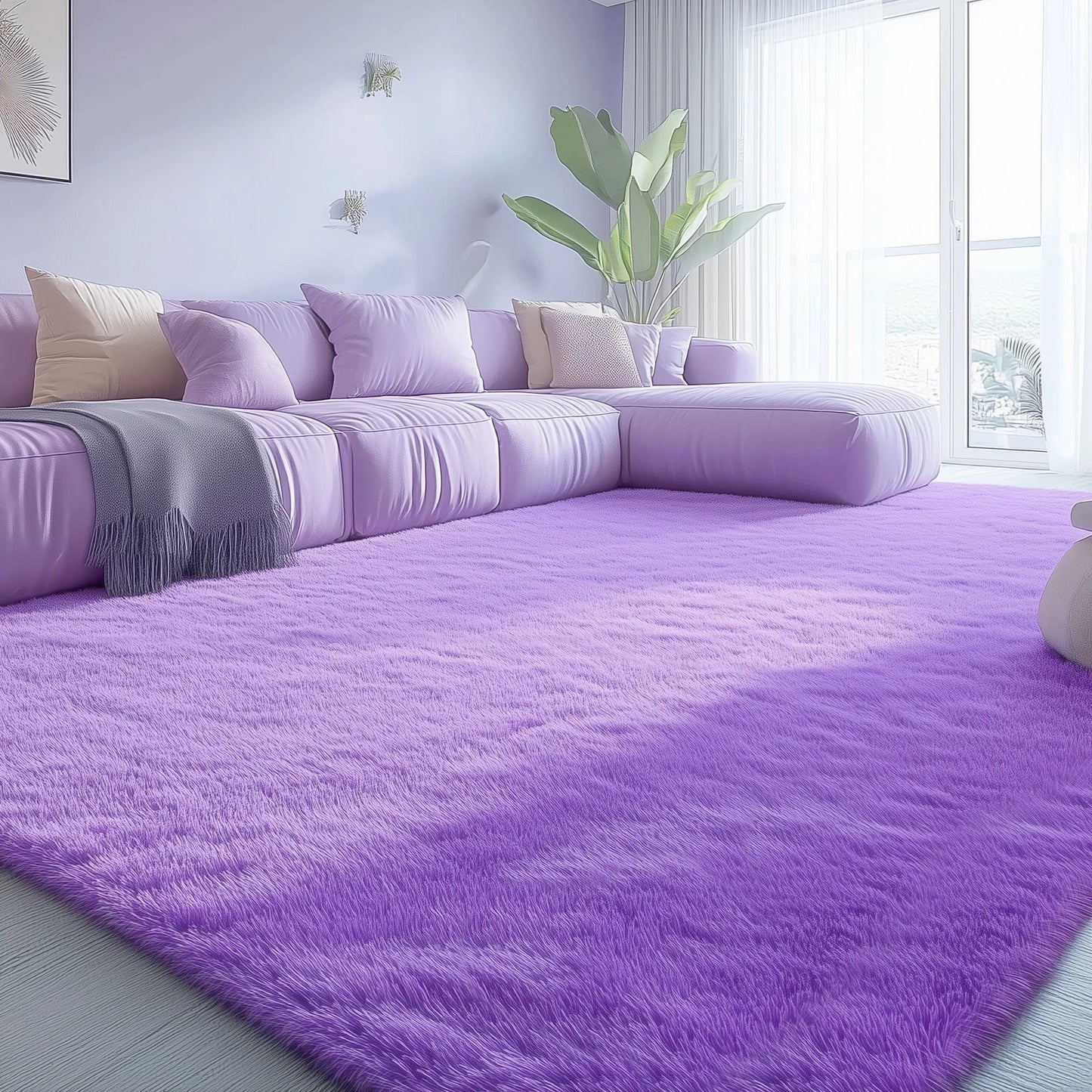 Olanly Large Area Rugs For Living Room Bedroom Soft Fluffy Shaggy Bedside Rug Indoor Floor Plush Carpet for Kids Dorm Home Decor