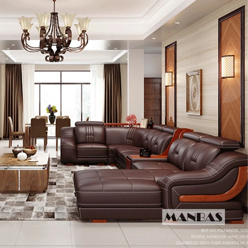 Linlamlim Premium Italian Genuine Leather Sofa Set Big Sectional Couch Living Room Sofas With Adjustable Headrest Home Furniture