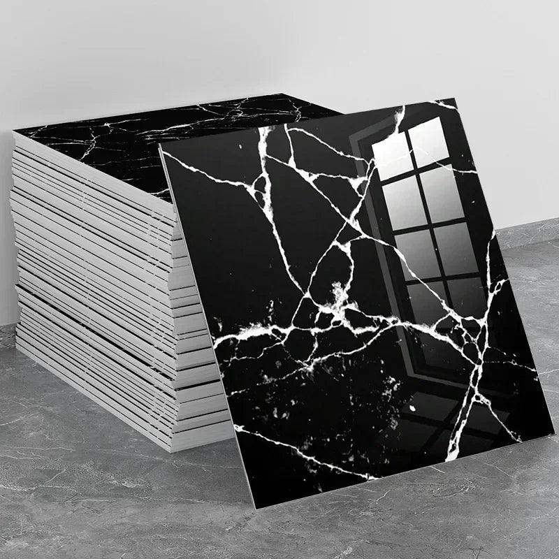Background Decoration Glossy Anti-marble Texture Wall Stickers Moisture-proof Waterproof Self-adhesive Stickers PVC Foam Decals