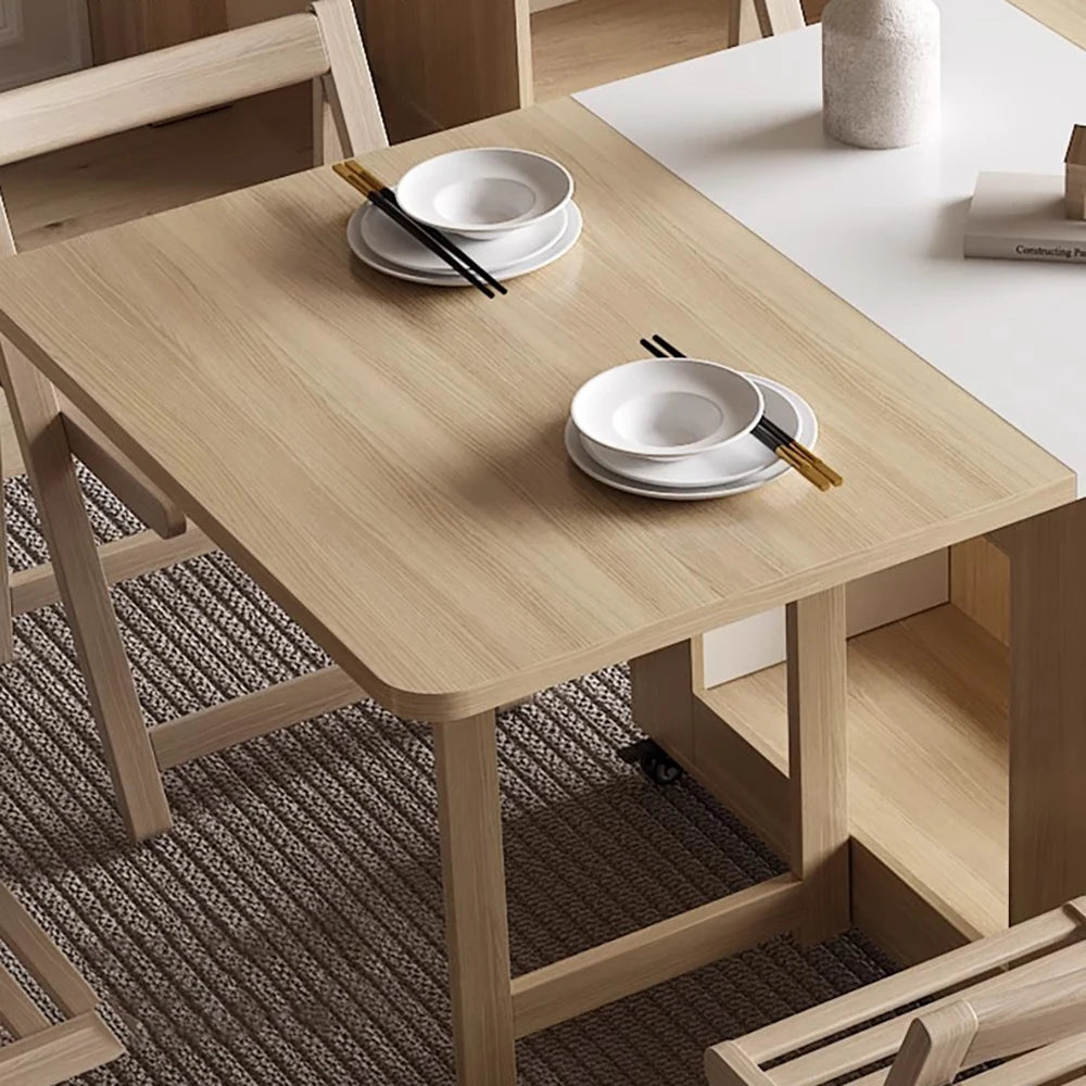 Folding Dining Table Set 6 Chairs Luxury Vintage Square Dining Table Extensio Nordic Mesas Y Sillas De Comedor Kitchen Furniture