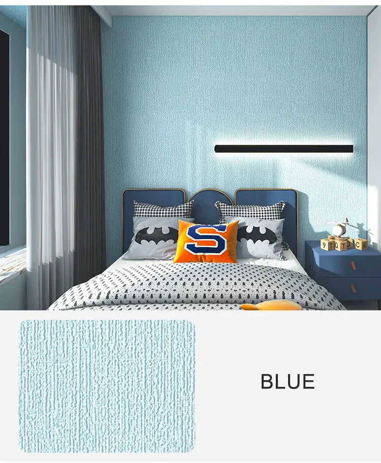 Linen Wallpaper Self-adhesive Waterproof Moisture-proof and Moldy Resistant 3D Wall Stickers Home Living Room Wall Decoration