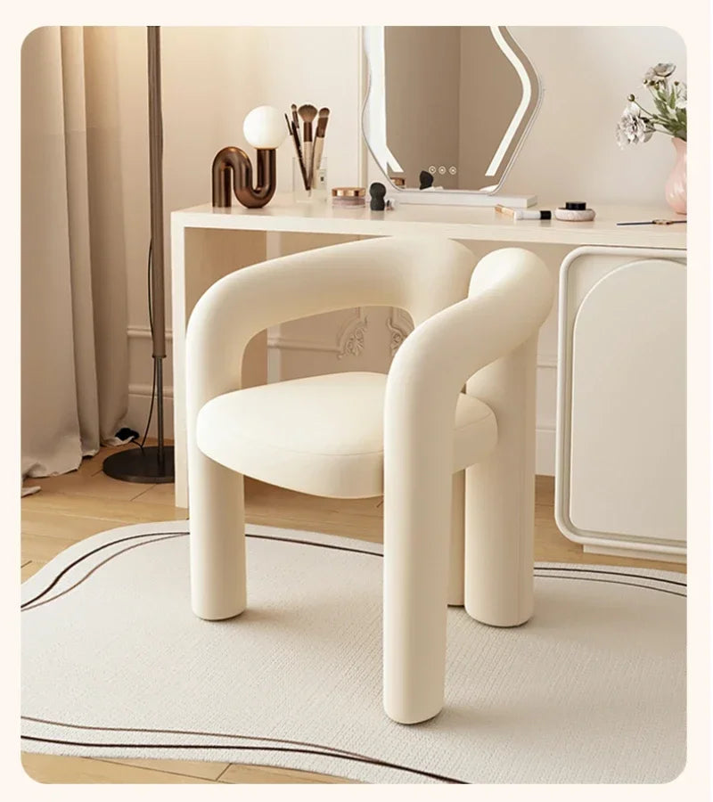 Richome Dressing Chair Makeup Flannel Stool Luxury Comfortable Chair for Dressing Table Livingroom Clothing Store Modern Design