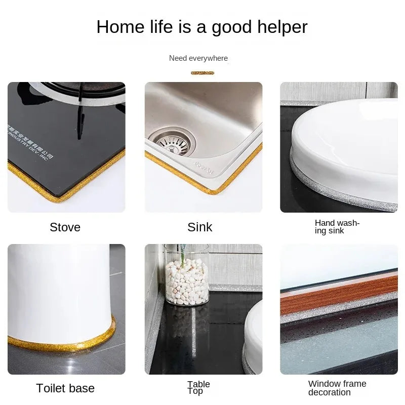 Self-Adhesive Ceramic Tile Gap Tape Kitchen Bathroom Waterproof Mildewproof Stickers Beautiful Seam Tapes sparkle Decor Strip