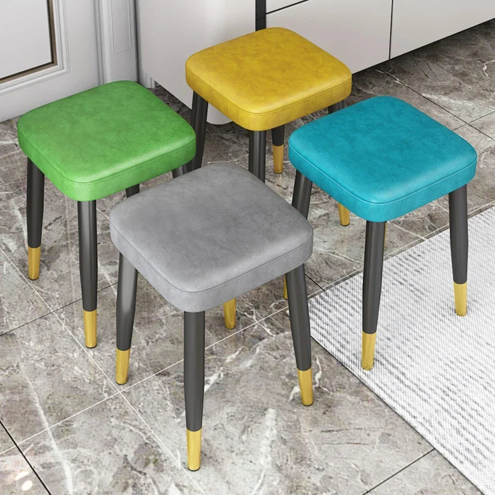 Dining Chair Living Room Leatherwear Latex Version Light Luxury Chair Dining Room Thickening Stable Leatherwear Square Stools