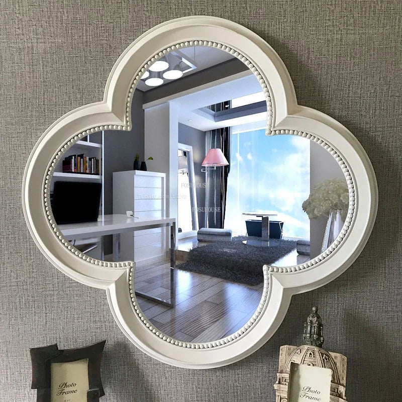 American Retro Bathroom Decorative Mirrors Modern Home Decoration Chinese Clover Wall Hanging Art Mirrors Dressing Table Mirrors