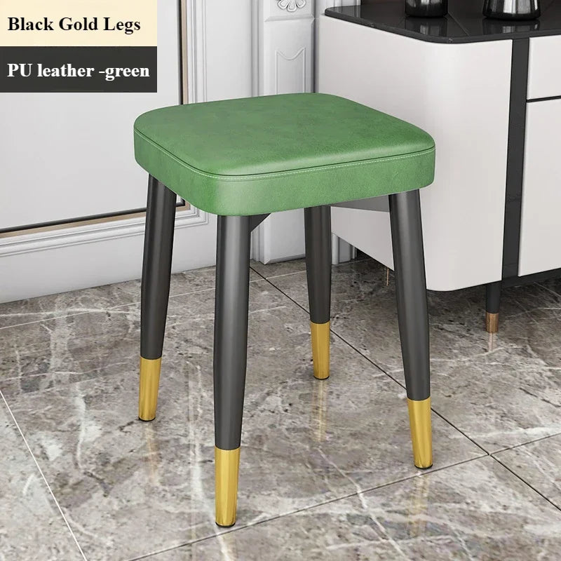 Dining Chair Living Room Leatherwear Latex Version Light Luxury Chair Dining Room Thickening Stable Leatherwear Square Stools