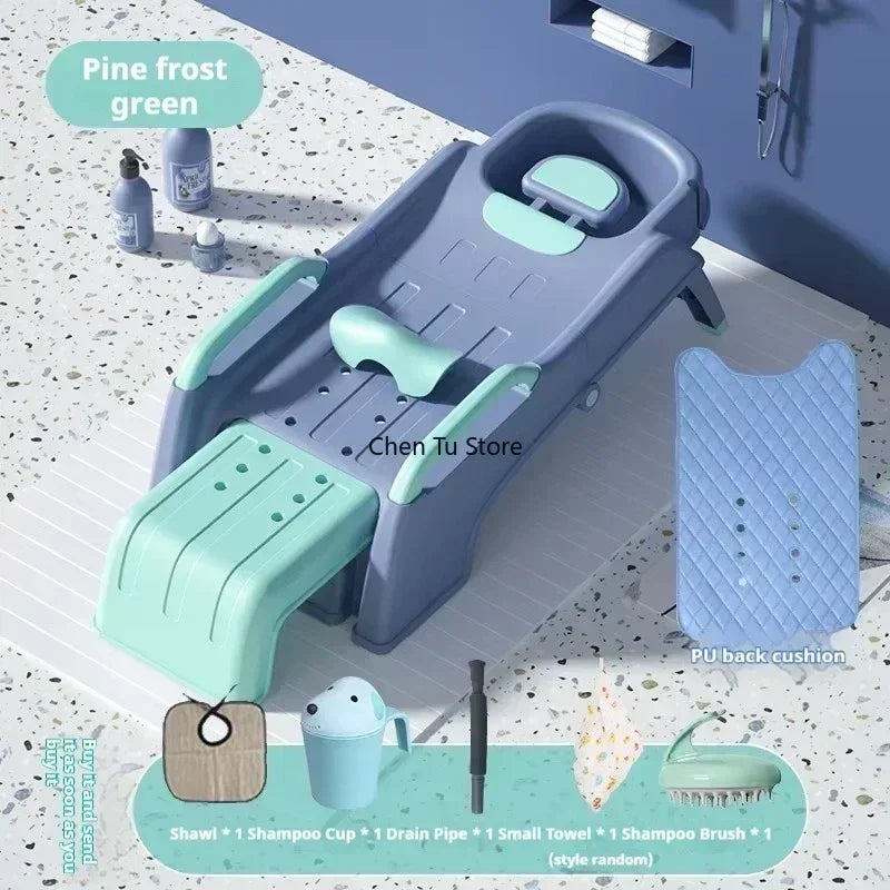 Plastic Children Shampoo Bed Foldable Hair Washing Chair Chairs Spa Basin Massage Bed Luxury Sillon Peluqueria Salon Furniture