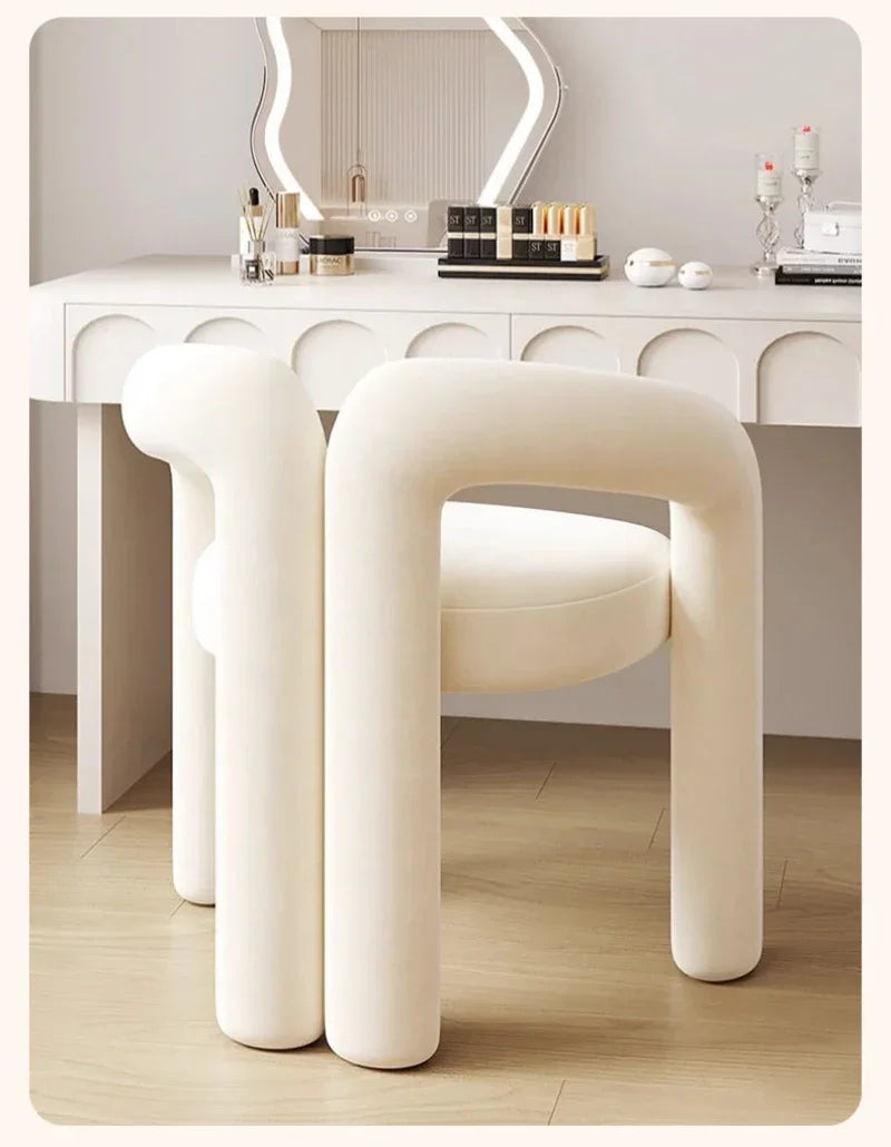 Richome Dressing Chair Makeup Flannel Stool Luxury Comfortable Chair for Dressing Table Livingroom Clothing Store Modern Design
