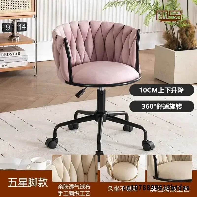 Home Girls Bedroom Makeup Chair, Comfortable for Long Periods of Time Grace Living Room Backrest Lift Swivel Chair JQM Furniture