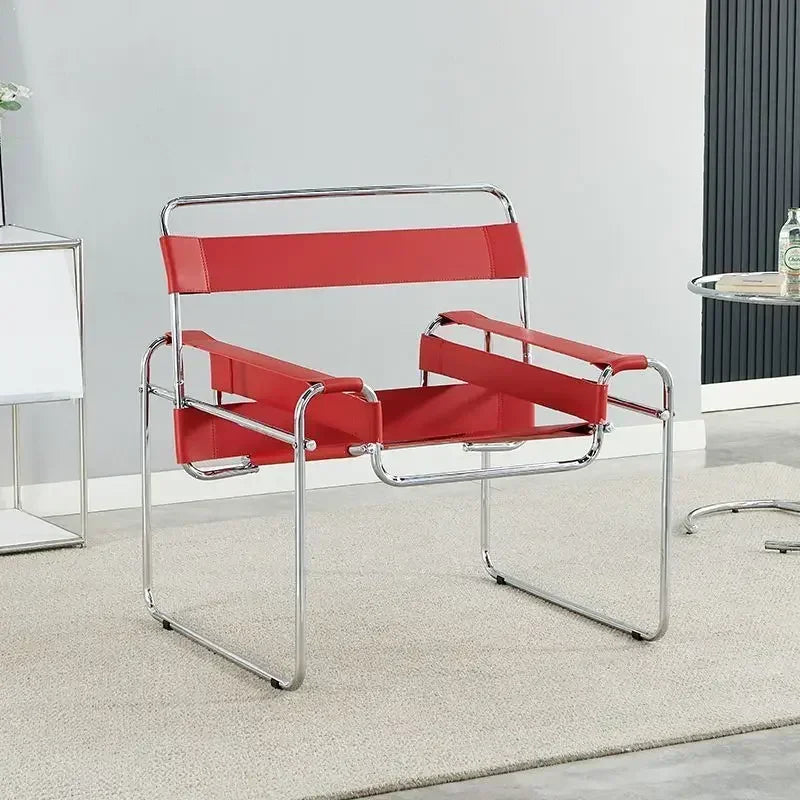Nordic Vassili Leisure Chair Single Chair Medieval Industrial Style Network Red Bauhaus Saddle Leather Simple Photo Furniture