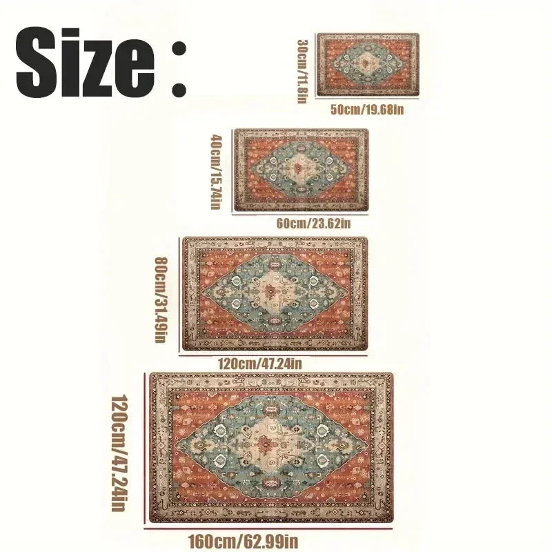 Bohemian Living Room Flower Carpet Retro Bedroom Large Area Mat Home Decoration Cloakroom Minimalist Sofa Corridor Bedside Rug