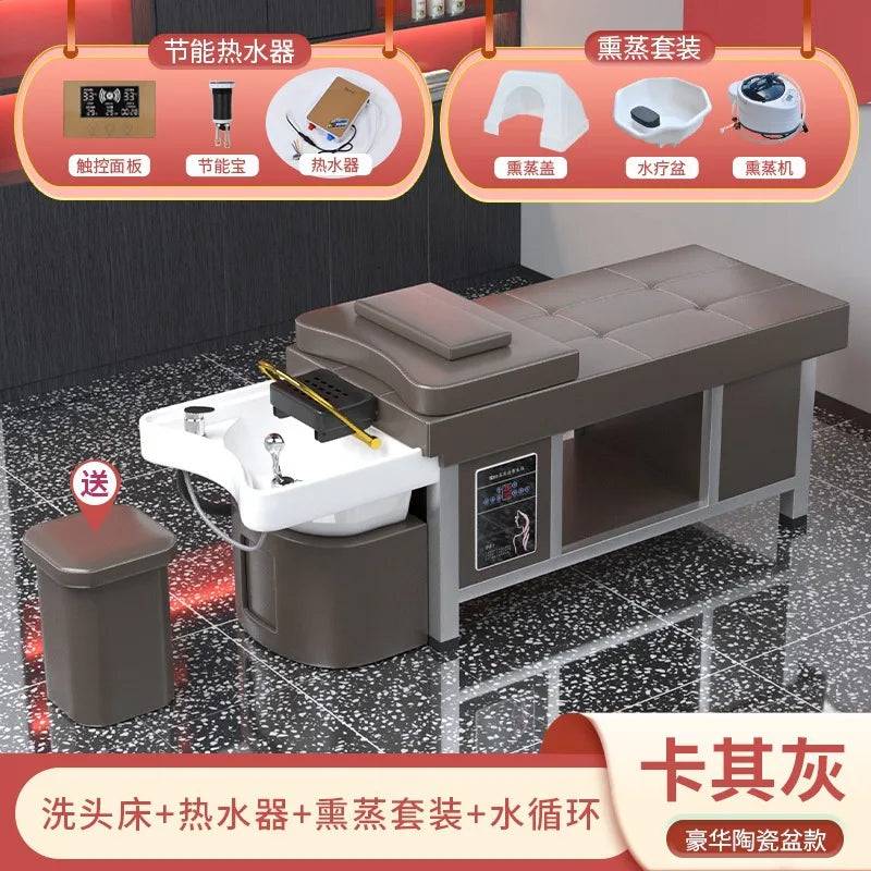 Massage shampoo bed Hair salon special multi-functional Thai fumigation head treatment bed Beauty bed Constant temperature water