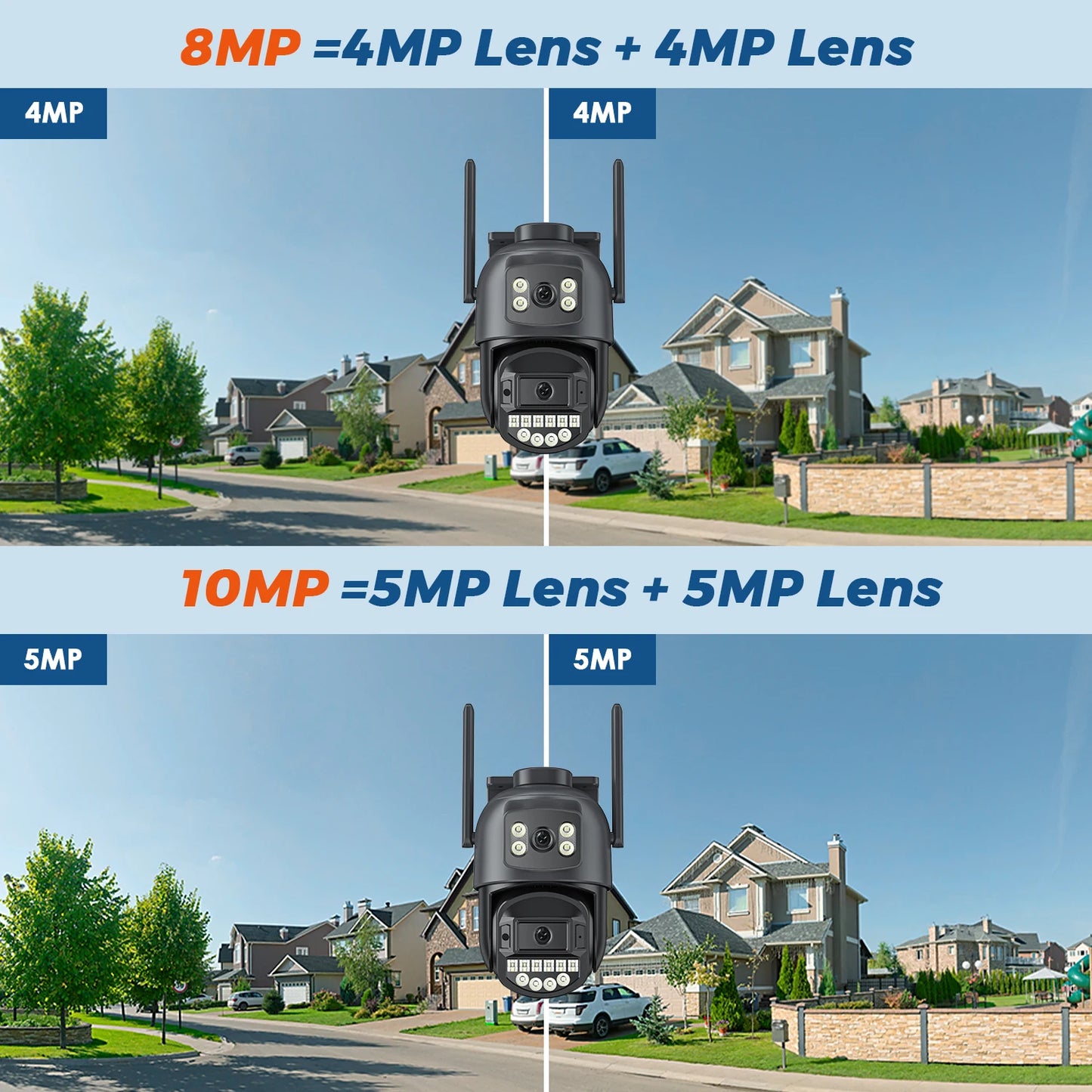 5K 10MP HD Wifi PTZ Camera Outdoor 8MP Dual Lens Dual Screen AI Auto Tracking IP Camera CCTV Audio Video Surveillance P2P O-KAM