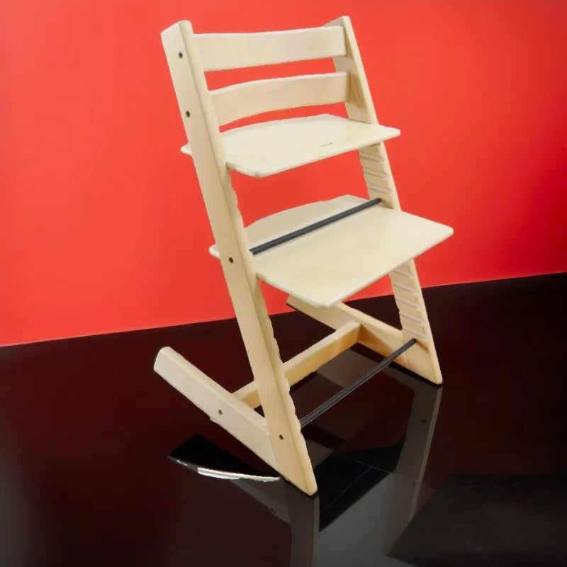 X&D Children's Growth Chair Baby Dining Chair Multifunctional Adjustable Beech Wood Children's High Legged Learning Chair 2024