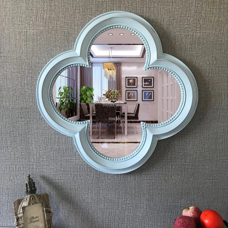American Retro Bathroom Decorative Mirrors Modern Home Decoration Chinese Clover Wall Hanging Art Mirrors Dressing Table Mirrors