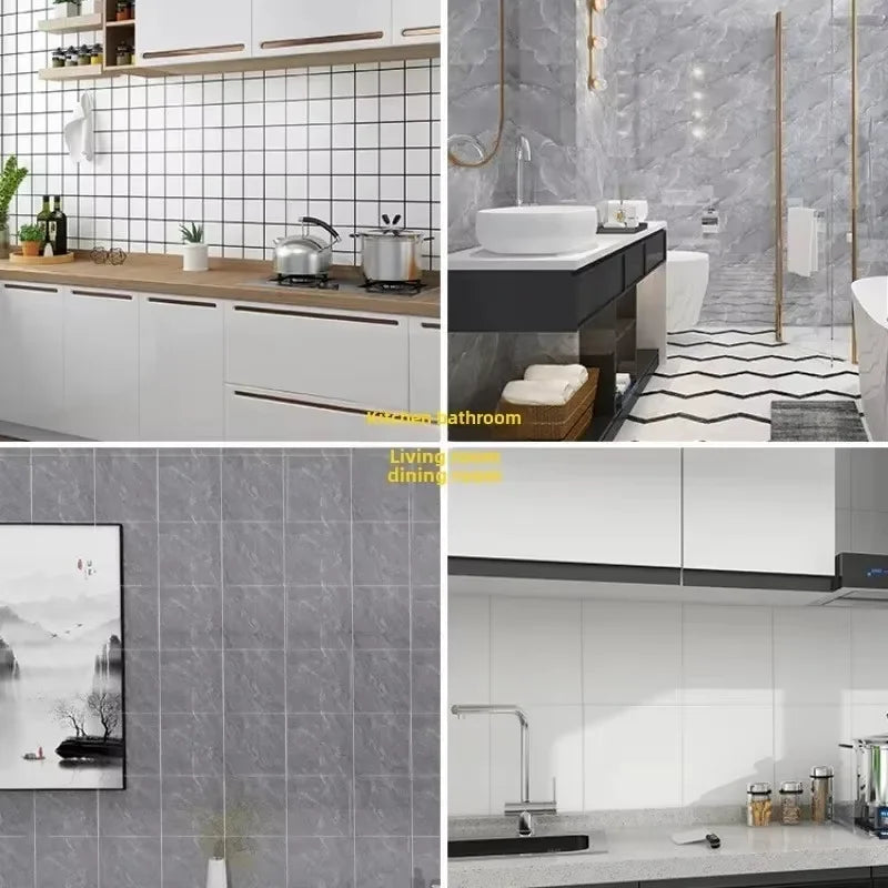 Background Decoration Glossy Anti-marble Texture Wall Stickers Moisture-proof Waterproof Self-adhesive Stickers PVC Foam Decals