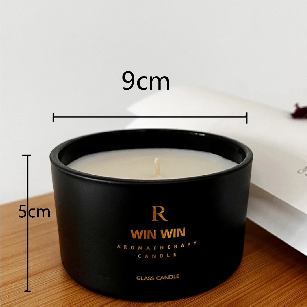 Lavender/Velvet Rose Black Cup Size Cup Aromatherapy Candle Bedroom Fragrance Candle Hand Gift Smokeless Soybean Wax Candle