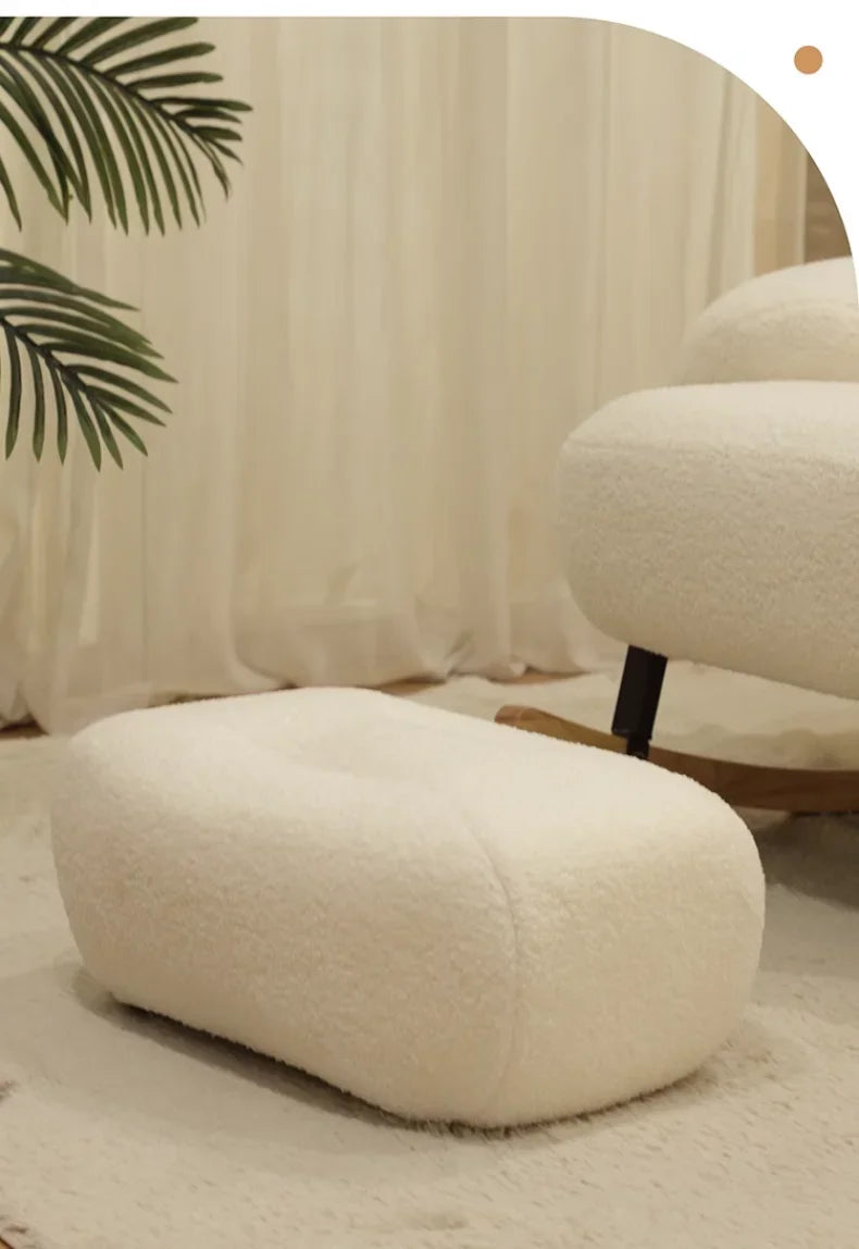 Home Cream Style Living Room Balcony Leisure Lazy Sofa, Light Luxury Bedroom Recliner, Nordic Rocking Chair, Housewarming Gift