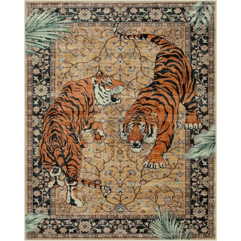 Rug for Living Room Carpet Jungle Tiger Home Decoration Large Area Bedroom Plush Floor Mat Machine Washable Coffee Table Rugs 러그