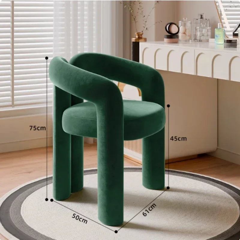 Richome Dressing Chair Makeup Flannel Stool Luxury Comfortable Chair for Dressing Table Livingroom Clothing Store Modern Design
