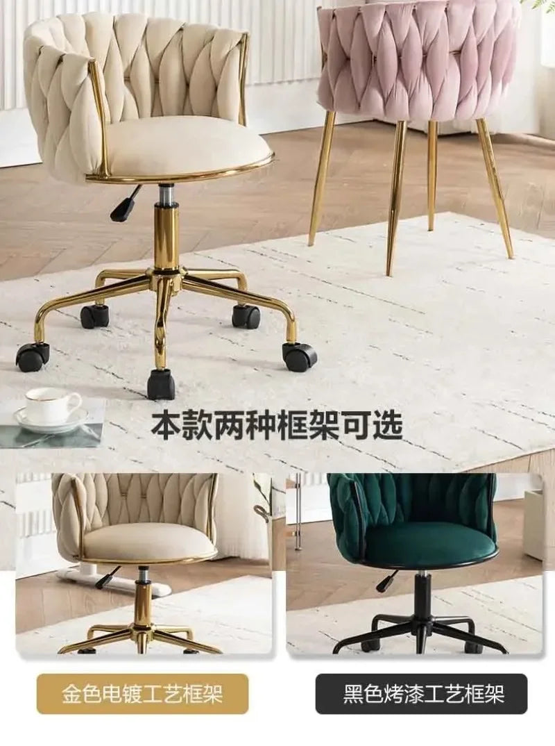 Home Girls Bedroom Makeup Chair, Comfortable for Long Periods of Time Grace Living Room Backrest Lift Swivel Chair JQM Furniture