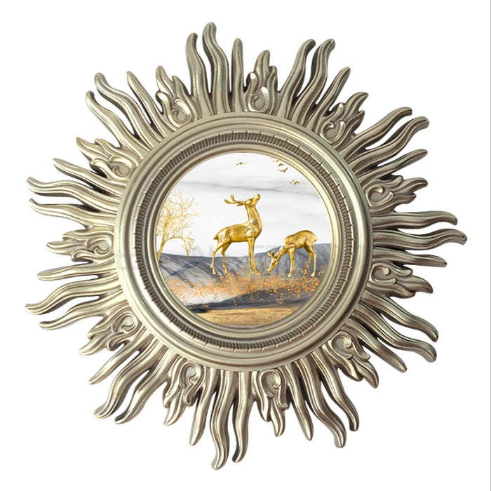 Sun Apollo Art Wall Mirror Decorative Bathroom Accessory Unique Champion Designs Reflective Art Piece Elegant Wall Decor