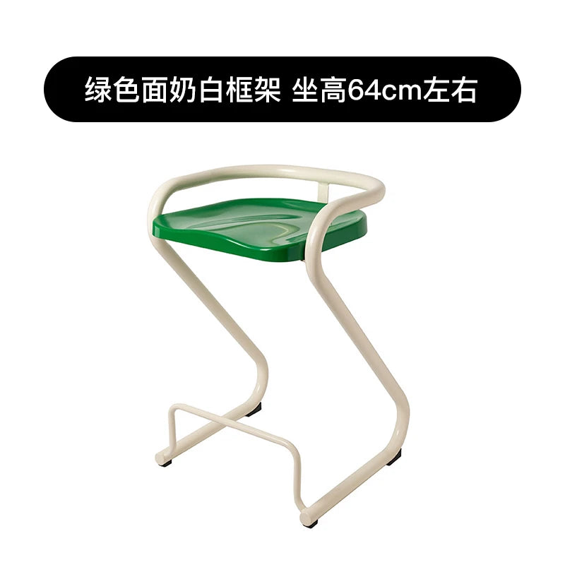 Medieval cream bar chair colorful macaron small apartment ins cafe high chair