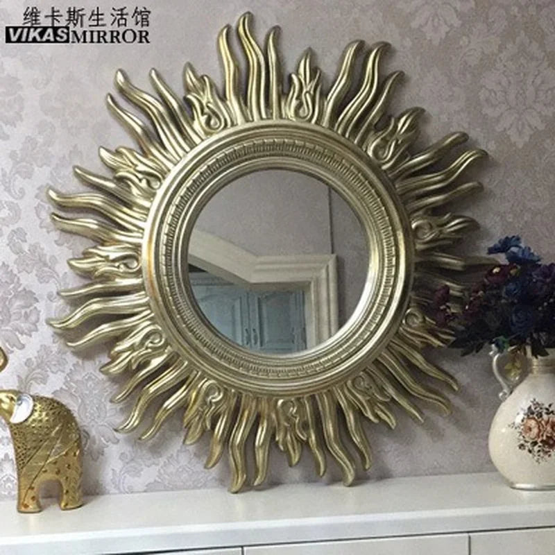 Sun Apollo Art Wall Mirror Decorative Bathroom Accessory Unique Champion Designs Reflective Art Piece Elegant Wall Decor