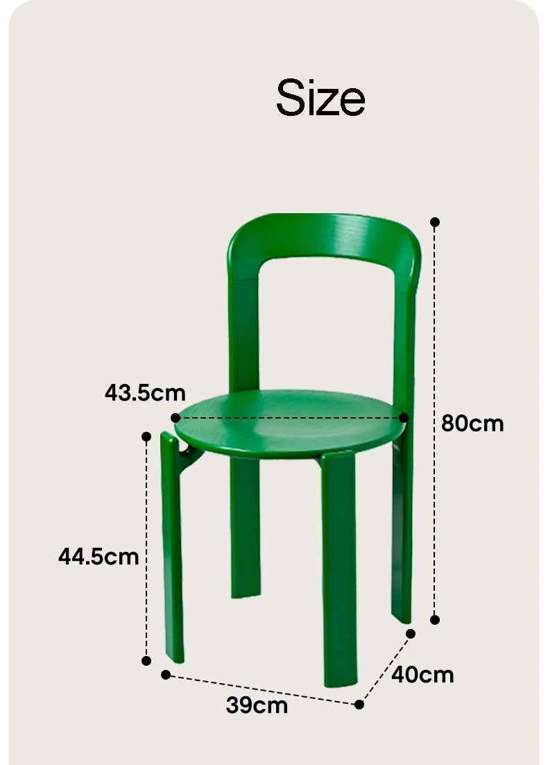 Nordic Beech Solid Wood Plywood Dining Stackable Vintage Curved Rey Backrest Swiss Chair