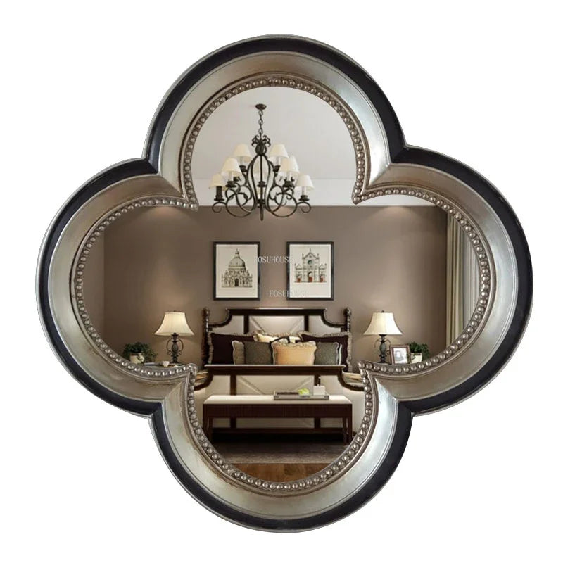 American Retro Bathroom Decorative Mirrors Modern Home Decoration Chinese Clover Wall Hanging Art Mirrors Dressing Table Mirrors