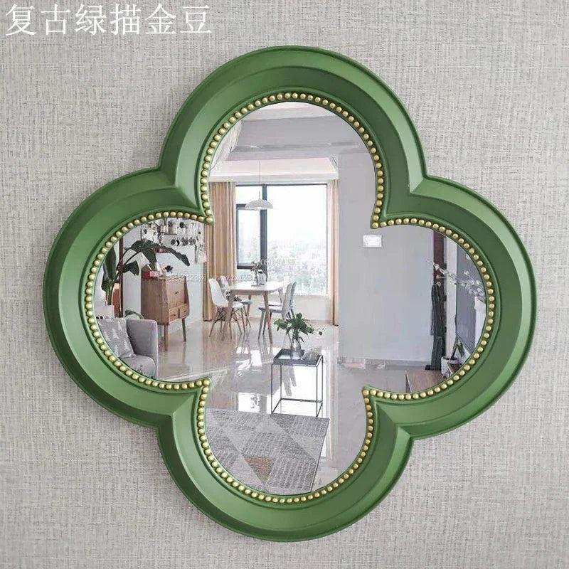American Retro Bathroom Decorative Mirrors Modern Home Decoration Chinese Clover Wall Hanging Art Mirrors Dressing Table Mirrors