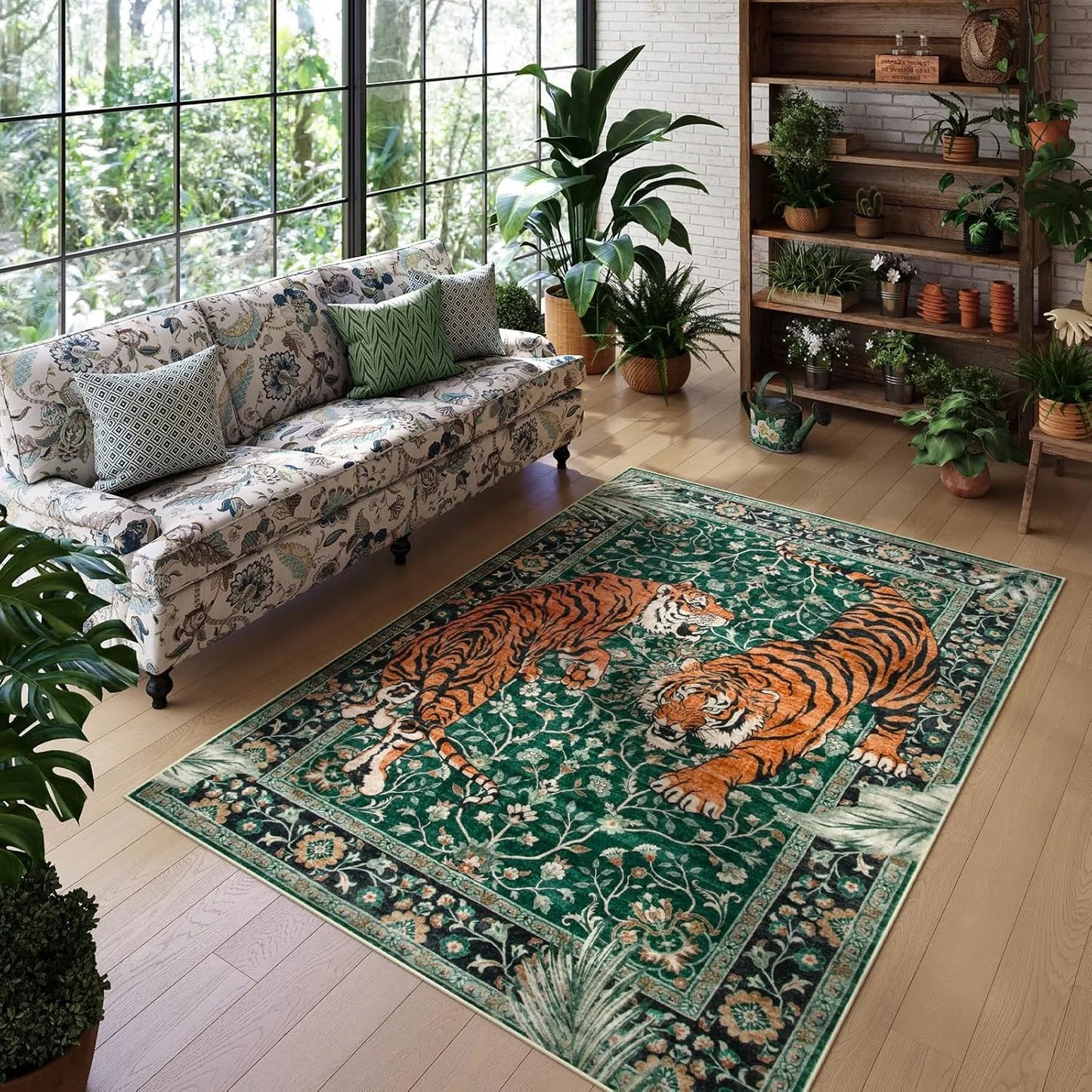 Rug for Living Room Carpet Jungle Tiger Home Decoration Large Area Bedroom Plush Floor Mat Machine Washable Coffee Table Rugs 러그