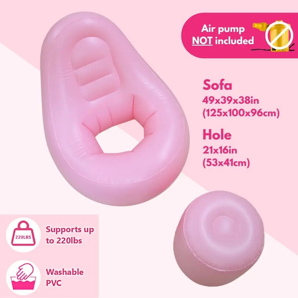 Inflatable BBL Chair Glow Up Chair for Lipo Surgery Brazilian Butt Lift Recovery Sitting Lounging Pregnancy Gentle Butt Recovery