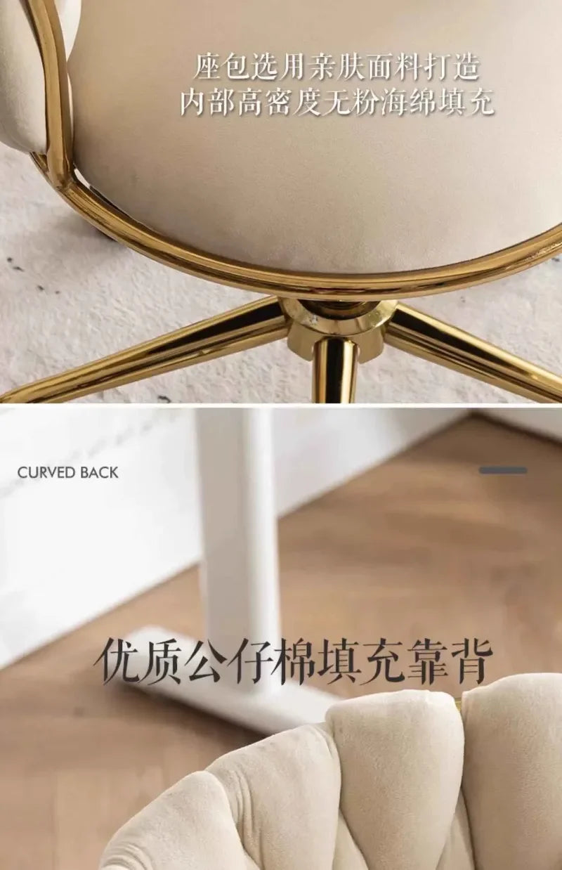 Home Girls Bedroom Makeup Chair, Comfortable for Long Periods of Time Grace Living Room Backrest Lift Swivel Chair JQM Furniture