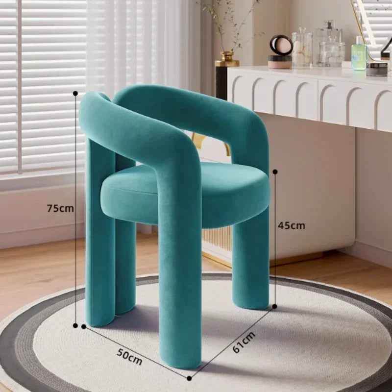 Richome Dressing Chair Makeup Flannel Stool Luxury Comfortable Chair for Dressing Table Livingroom Clothing Store Modern Design