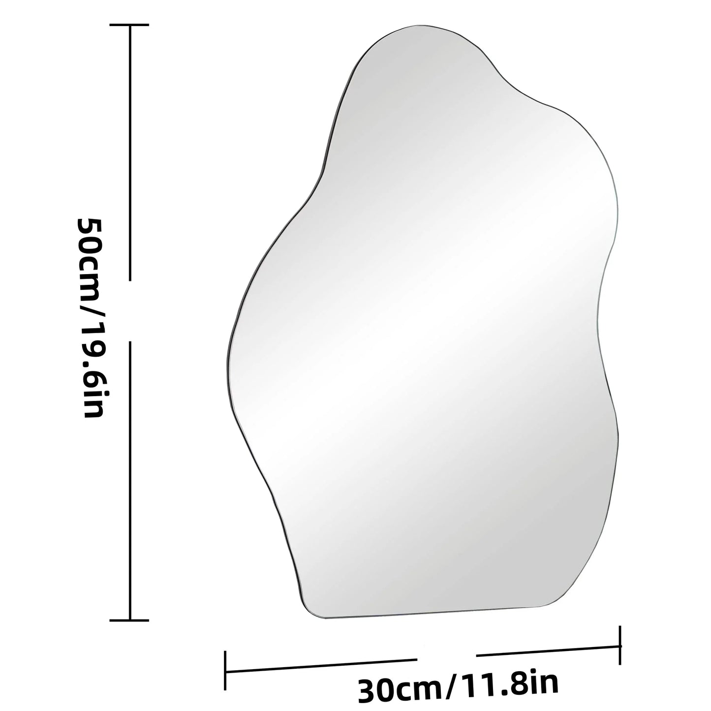 1pc Asymmetrical Shaped Acrylic Self-Adhesive Mirror, 2mm Thick, Frameless Decorative Mirror, Suitable For Vanity, Bathroom, Bed