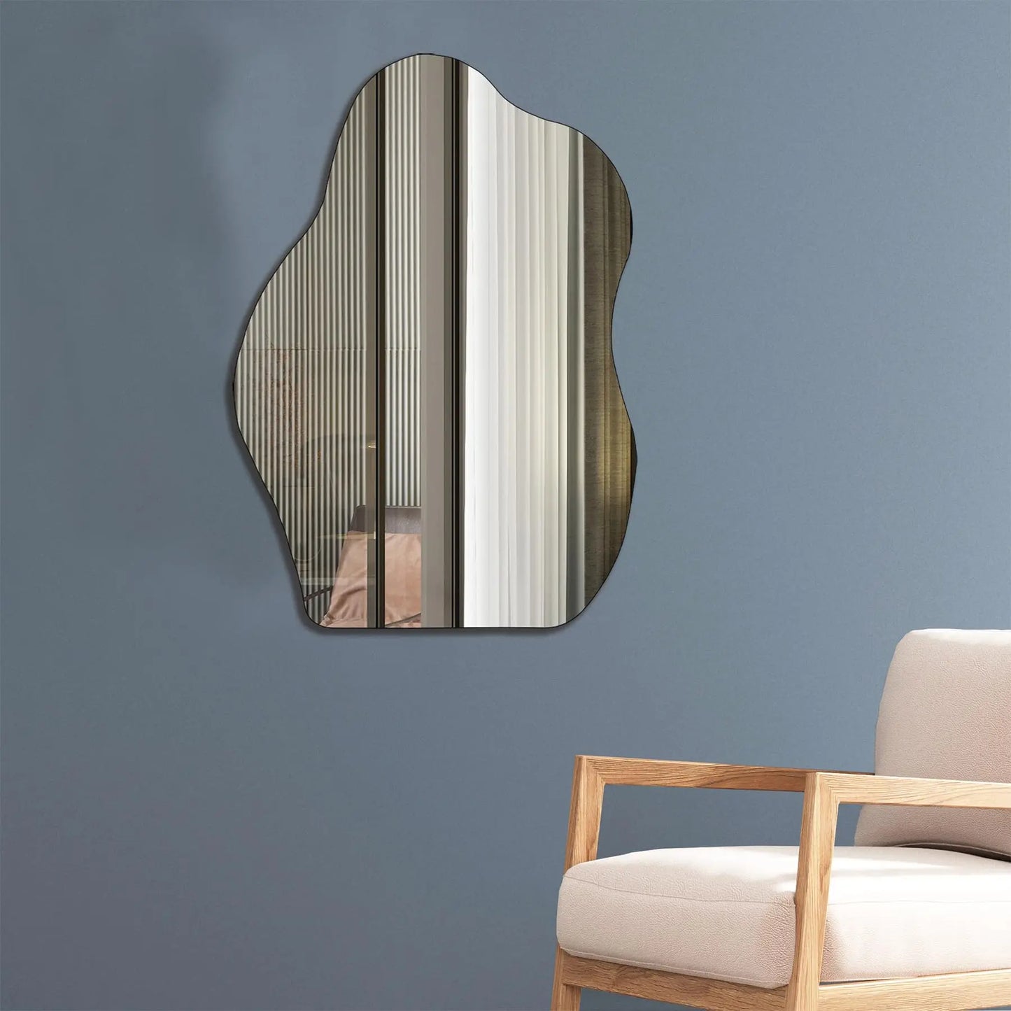 1pc Asymmetrical Shaped Acrylic Self-Adhesive Mirror, 2mm Thick, Frameless Decorative Mirror, Suitable For Vanity, Bathroom, Bed