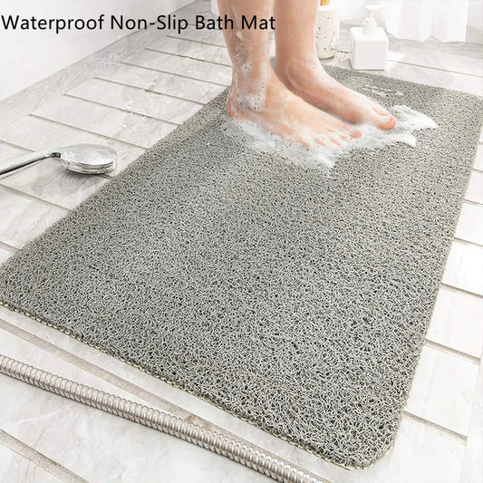 Bathroom Anti-slip Mat Mildew Proof Waterproof Shower Mat Soft Massage Home Bath Drainage PVC Washable Quick Drying Floor Rug