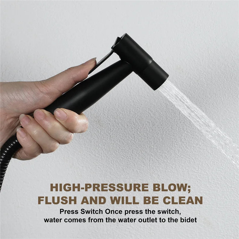 Handheld Toilet Bidet Sprayer with Brass Valve Stainless Steel Bidet Shower Hygienic Shower Wall Mounted Toilet Bidet Sprayer
