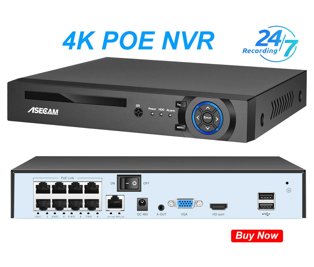 New 4K 8MP IP Camera Audio Outdoor POE H.265 Onvif Wide Angle 2.8mm AI Color Night Vision Home CCTV Video Surveillance Security