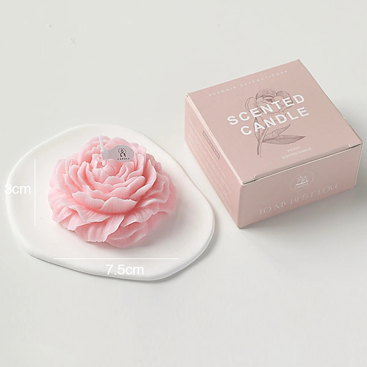 3D Peony Aromatic Candle Creative Flower Shape Aromatherapy Wedding Decor Gifts Box Valentine's Day Scented Souvenir Ornament