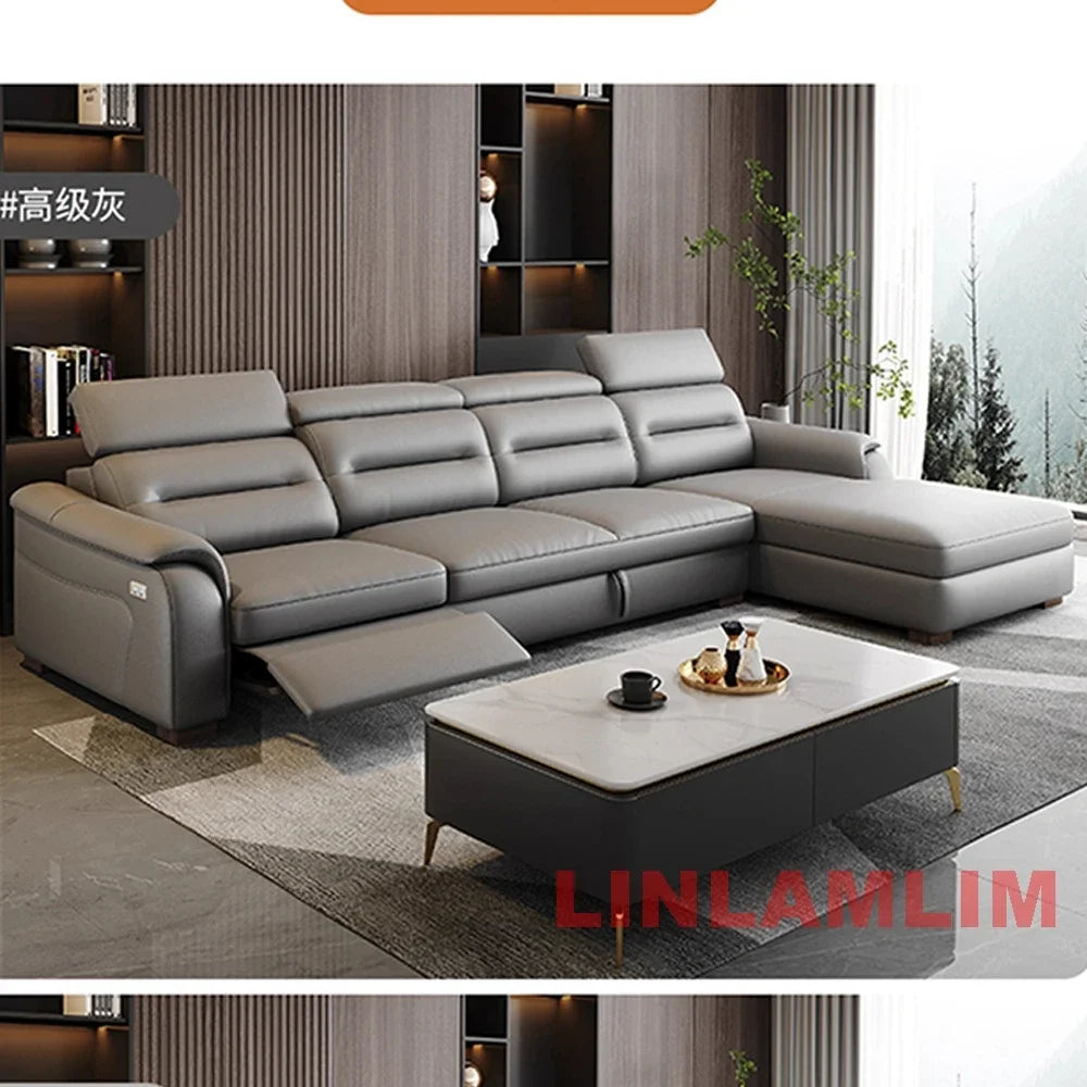 MINGDIBAO Multifunctional Convertible Sofa Bed With Eletric Recliner, Folding Sofa Cama With Power Reclining Seats & Storage Box