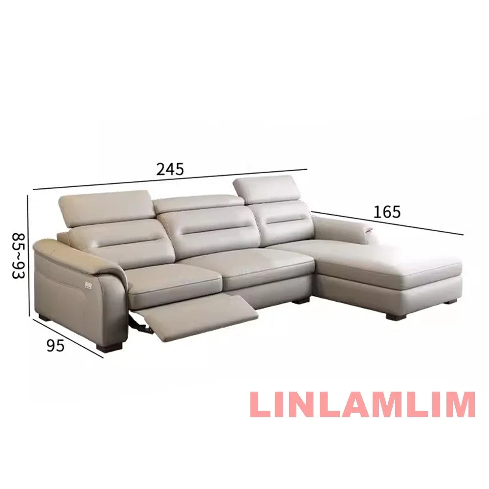 MINGDIBAO Multifunctional Convertible Sofa Bed With Eletric Recliner, Folding Sofa Cama With Power Reclining Seats & Storage Box