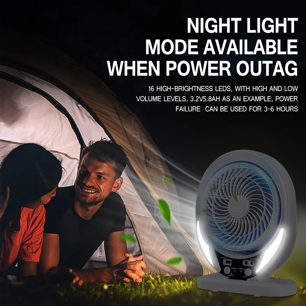 Solar Fan light Solar Powered AC DC Rechargeable Solar Fan with Solar Panel and LED Bulb light for Outdoor  LED Camping Lights